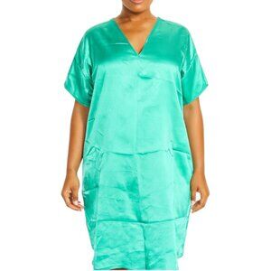 Gold Coast Women’s Satin V-Neck Shift Dress | Size Medium